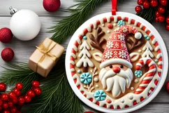 Round Christmas Ornament Sublimation|Clipart Product Image 1
