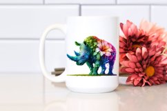 Abstract Vibrant Rhino PNG Product Image 2