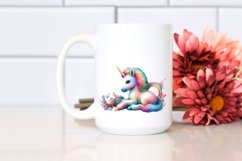 Baby Unicorn in Urban Scene PNG Product Image 2