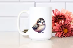 Lovely Baby Arctic Skua with Moon | Clipart Product Image 2
