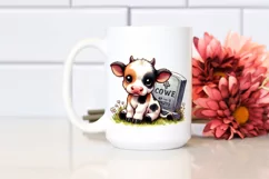Cute Baby Cow with Grave | Clipart Product Image 2