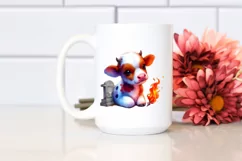 Cute Baby Cow with Grave | Clipart Product Image 2