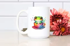 Colorful Baby Frog in Tea Cup | Clipart Product Image 2