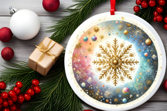 Round Christmass Ornament PNG Product Image 2