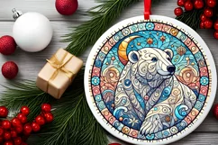 Round Christmas Ornament Sublimation|Clipart Product Image 1