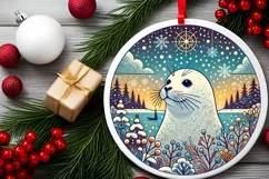 Round Christmas Ornament Sublimation|Clipart Product Image 1