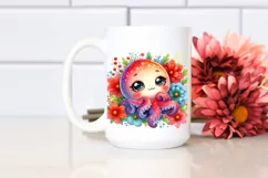 Colorful Baby Octopus with Big Eyes | Clipart Product Image 2