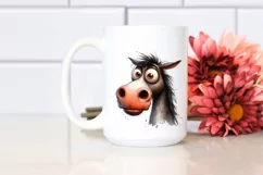 Funny Horse Portrait with Contempt Eyes Clipart Product Image 2