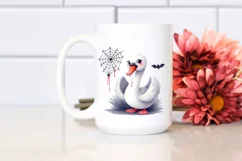 Funny Whimsical Swan Spider Halloween Clipart Product Image 2