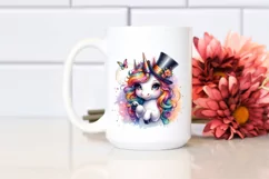 Baby Unicorn with Magician's Hat PNG Product Image 2