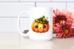 Funny Watercolor Halloween Pumpkin Clipart Product Image 2