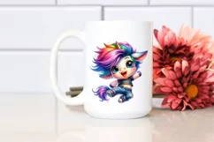 Cute Baby Unicorn Running PNG Product Image 2