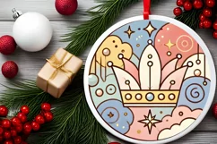 Round Christmas Ornament Sublimation|Clipart Product Image 1
