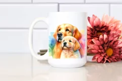 Colorful Cute Golden Retriever Sticker | Clipart Product Image 2