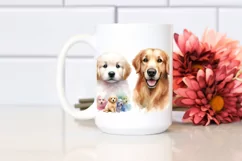 Colorful Cute Golden Retriever Sticker | Clipart Product Image 2