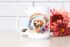 Colorful Cute Golden Retriever Sticker | Clipart Product Image 2