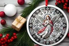 Round Christmas Ornament Sublimation|Clipart Product Image 1