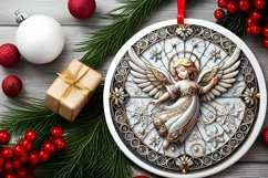 Round Christmas Ornament Sublimation|Clipart Product Image 1