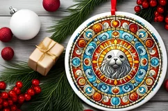 Round Christmas Ornament Sublimation|Clipart Product Image 1