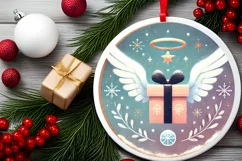 Round Christmas Ornament Sublimation|Clipart Product Image 1