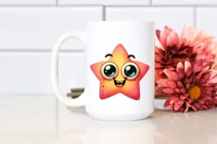 Funny Expressive Star with Happy Goofy Smile PNG Product Image 2