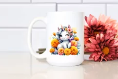 Pastel Baby Unicorn with Marigold | Sublimation | Clipart Product Image 2