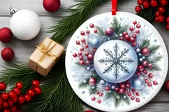 Round Christmas Ornament Sublimation|Clipart Product Image 2