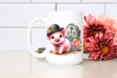 Cute Baby Pig with Grave | Clipart Product Image 2