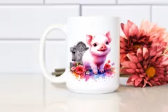 Cute Baby Pig in Style | Clipart Product Image 2