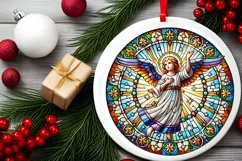 Round Christmas Ornament Sublimation|Clipart Product Image 1