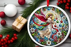 Round Christmas Ornament Sublimation|Clipart Product Image 1