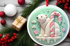 Round Christmas Ornament Sublimation|Clipart Product Image 1