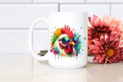 Quirky Colorful Artistic Chicken Sunglasses Product Image 2