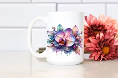 Glossy Orchid Watercolor Splash PNG Product Image 2