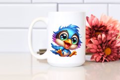 Colorful Baby Magpie Cartoon | Sublimation | Clipart Product Image 2