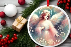 Round Christmas Ornament Sublimation|Clipart Product Image 1