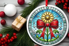 Round Christmas Ornament Sublimation|Clipart Product Image 1