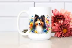Colorful Cute Shetland Sheepdog Sticker | Clipart Product Image 2