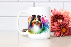 Colorful Cute Shetland Sheepdiog Sticker | Clipart Product Image 2