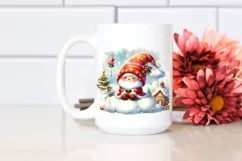 Retro Santa with Gnomes PNG Product Image 2