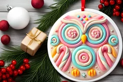 Round Christmas Ornament Sublimation|Clipart Product Image 1