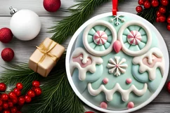 Round Christmas Ornament Sublimation|Clipart Product Image 1