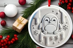 Round Christmas Ornament Sublimation|Clipart Product Image 1
