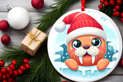 Round Christmass Ornament PNG Product Image 2