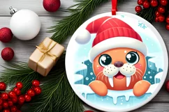 Round Christmas Ornament Sublimation|Clipart Product Image 2