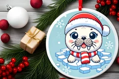 Round Christmas Ornament Sublimation|Clipart Product Image 2