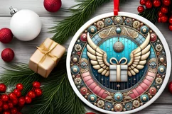 Round Christmas Ornament Sublimation|Clipart Product Image 1