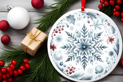 Round Christmass Ornament PNG Product Image 2