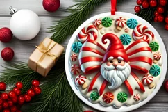 Round Christmas Ornament Sublimation|Clipart Product Image 1