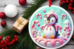 Round Christmas Ornament Sublimation|Clipart Product Image 1